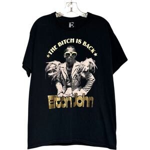 Elton John The B!tch Is Back Concert T-Shirt Black Large